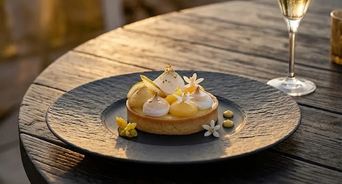Tarte au citron de Menton à la feuille d'or